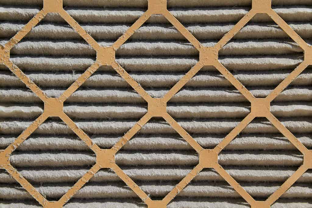 closeup of dirty hvac filter