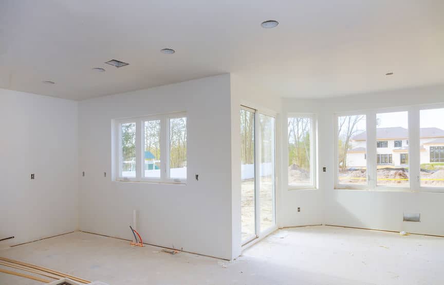 new build austin home with all white walls