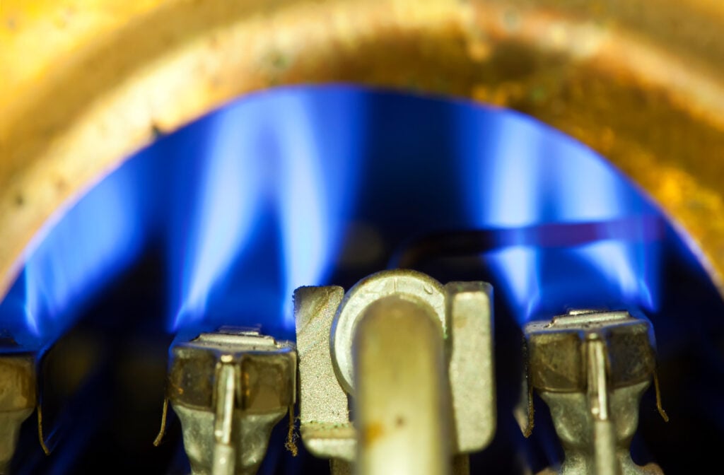 checking burner flame